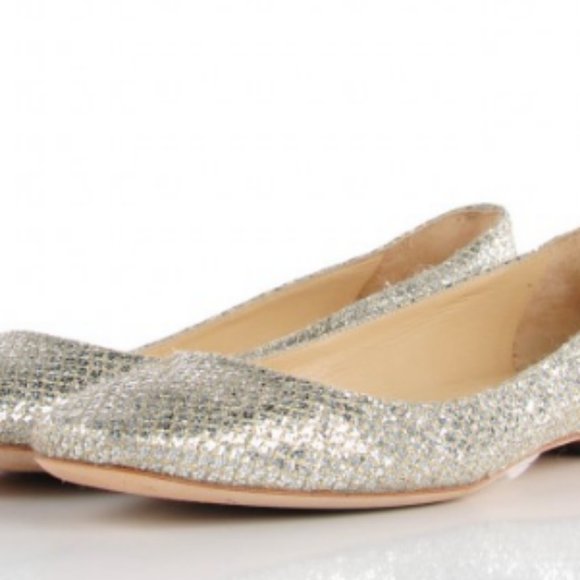 JIMMY CHOO silver glitter finlay flats - Picture 10 of 10